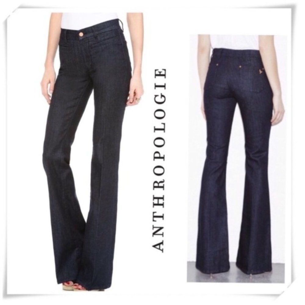 Anthropologie Navy Wide Leg Jeans